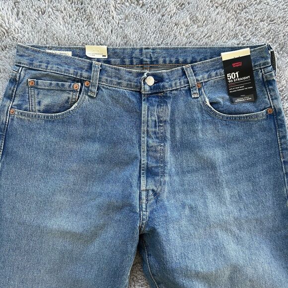 Levi’s Men’s 501 ‘93 Straight Fit Jeans Stretch Size 36X36 Medium Blue 798300167 - Picture 3 of 11